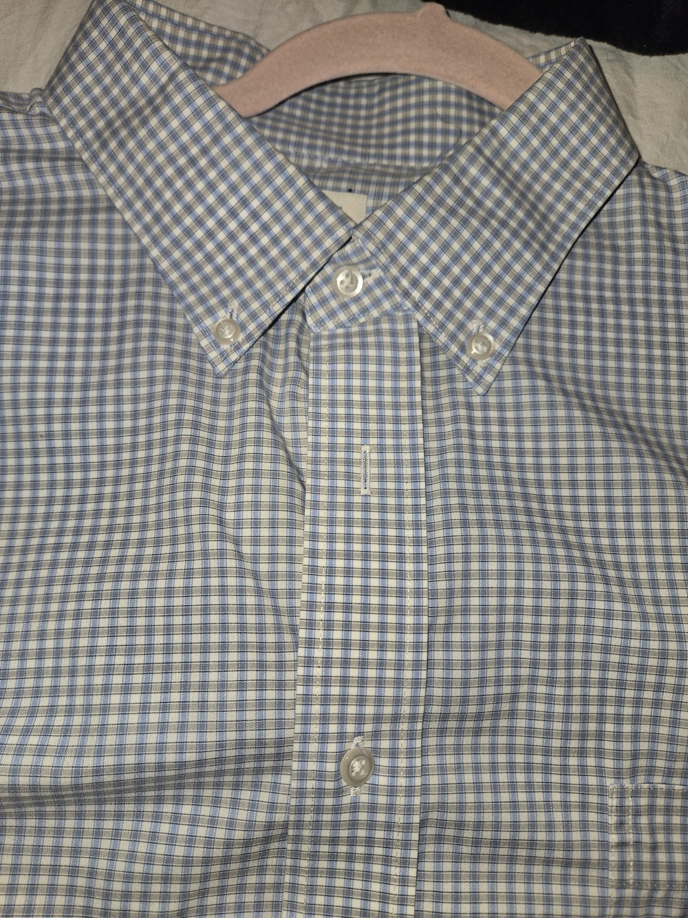 Jos. A Bank Men's Blue and White Check Button-Down Shirt